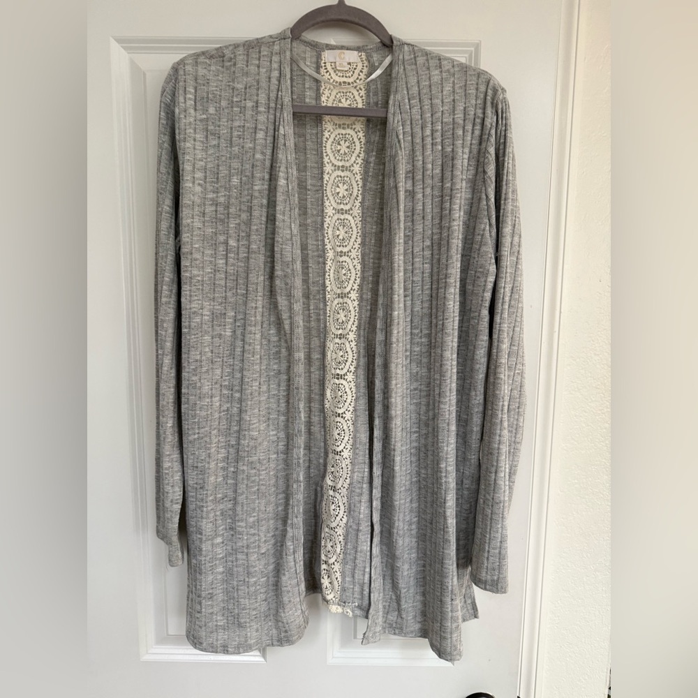 Charming Charlie Gray Open Front Cardigan Sweater